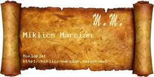 Miklics Marcián névjegykártya